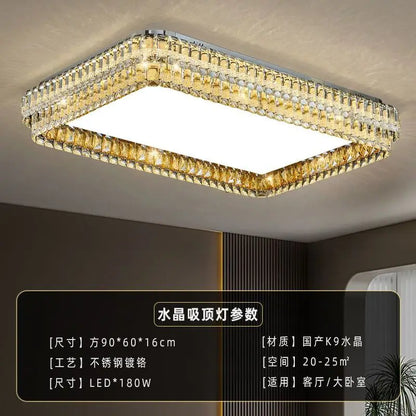 DecorBites™ Crystal Round LED Ceiling Light in Shiny Room Style