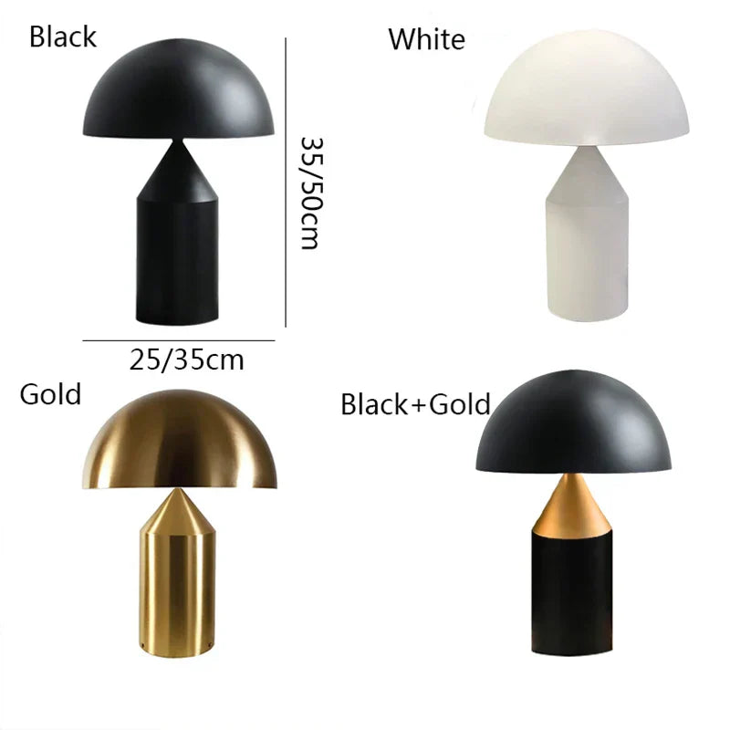 Lámpara de mesa de hongo de hierro dorado Decorbites™ para decoración del hogar, sala de estar, dormitorio - Interfaz G9
