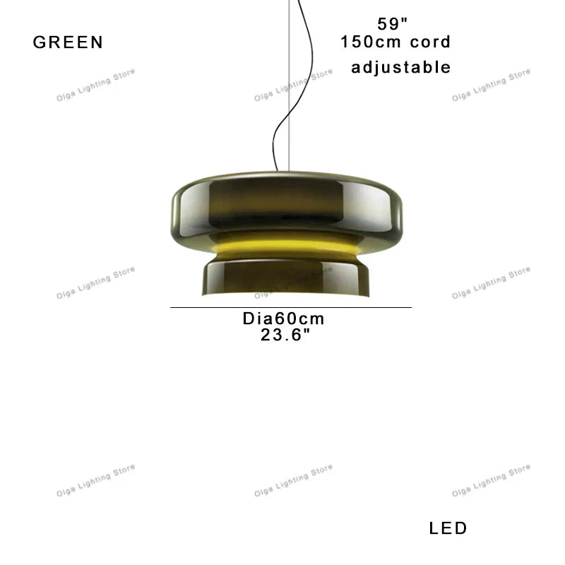 DecorBites™ Amber Glass Ceiling Pendant Lights for Kitchen Island Dining Table Decoration