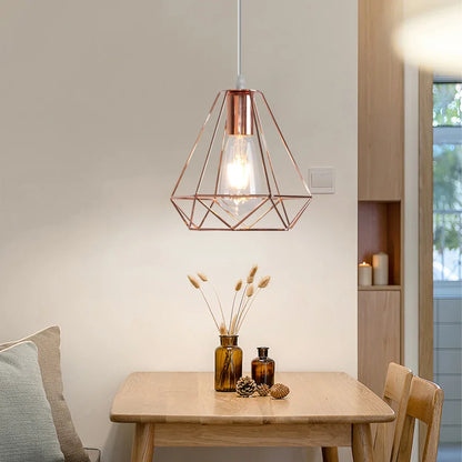 DecorBites™ Industrial Metal Cage Pendant Lamp for Home Lighting