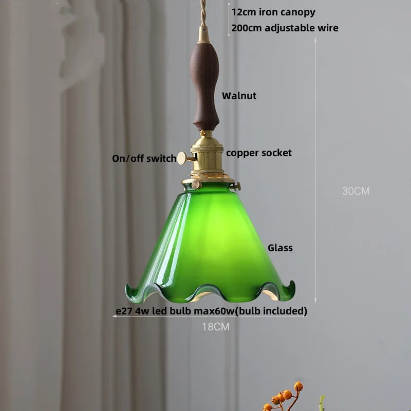 DecorBites™ LED Pendant Lamp with Adjustable Brass Knob Switch & White Glass