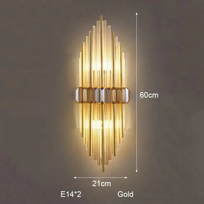 DecorBites™ Crystal Strip LED Wall Lamp for Living Room, Bedroom, Study, Balcony Lighting