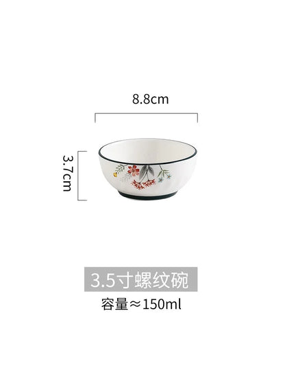 Juego de plato y tazón para fideos de arroz DecorBites™ de porcelana fina