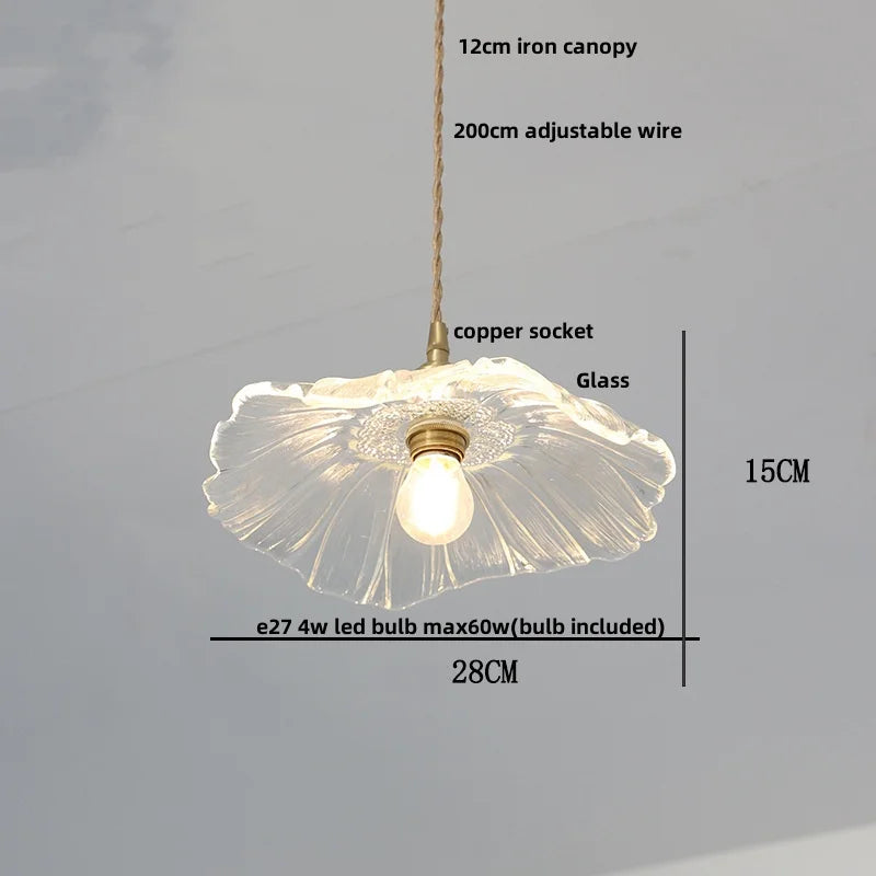 DecorBites™ Brass Glass LED Pendant Light: Nordic Modern Simple Home Decor Hanging Lamp