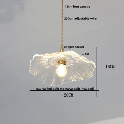 DecorBites™ Brass Glass LED Pendant Lights: Modern Nordic Hanging Lamp for Home Decor