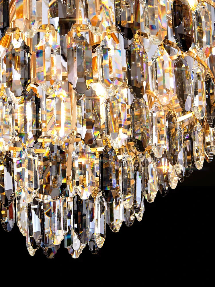 DecorBites™ Crystal Pendant Chandelier for Home, Hotel, Restaurant - Luxury Duplex Hall Light