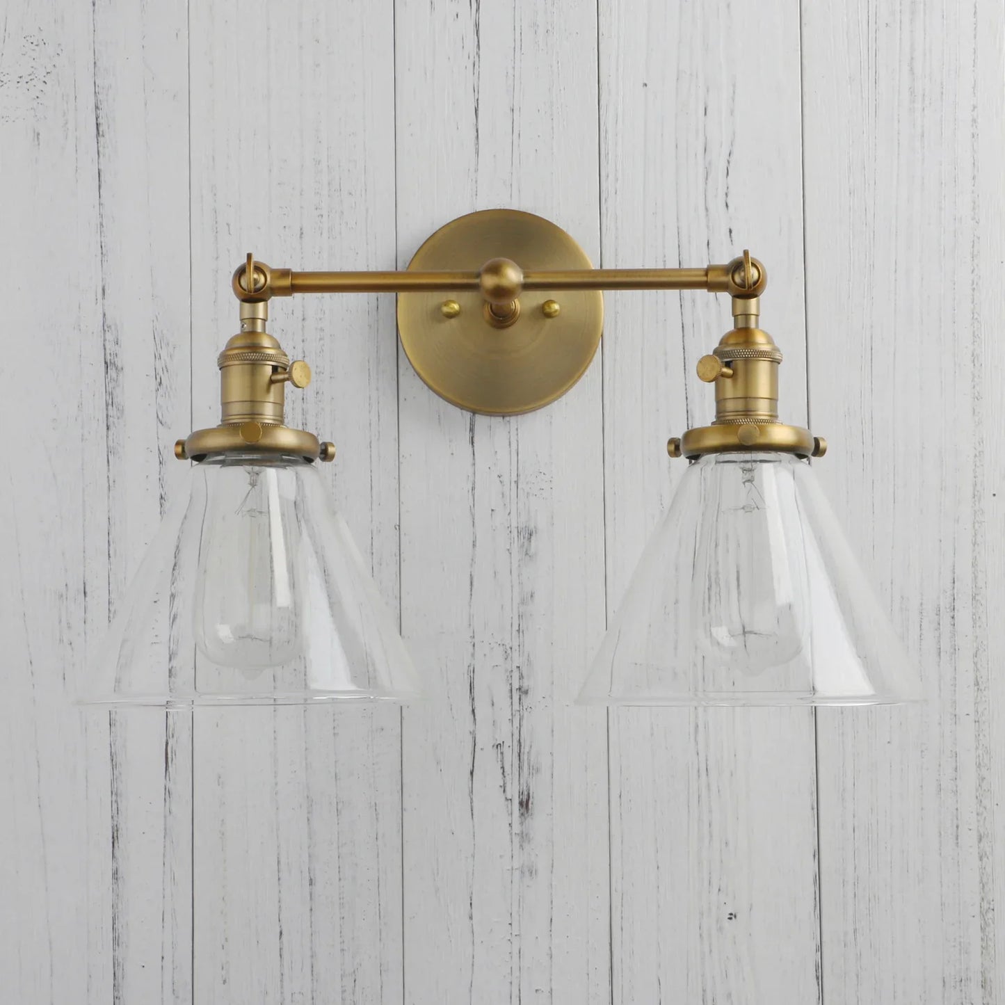 وحدة إضاءة جدارية زجاجية قمعية من DecorBites™ لغرف النوم والديكورات العلوية