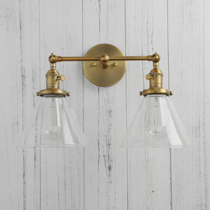 وحدة إضاءة جدارية زجاجية قمعية من DecorBites™ لغرف النوم والديكورات العلوية