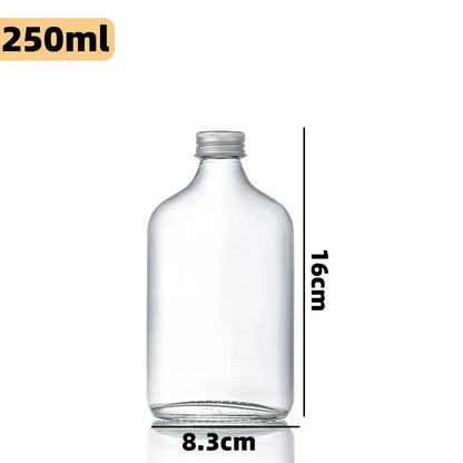 DecorBites™ Clear Glass Beverage Bottles: Reusable for Juicing, Smoothies, Kombucha, Tea, Milk, and Wine