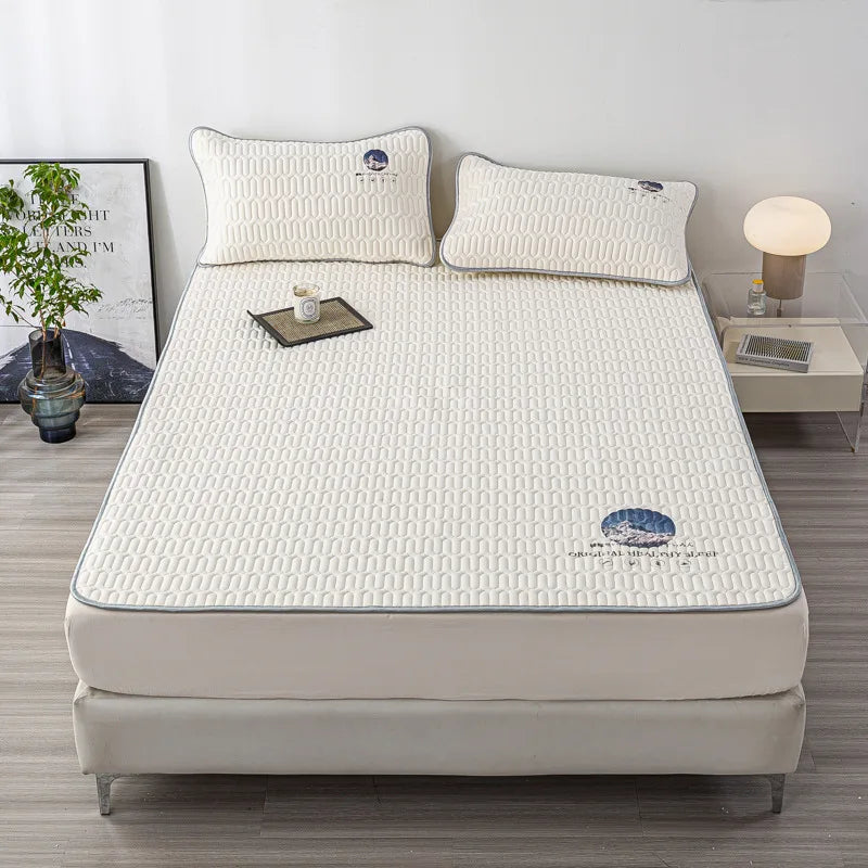 Juego de colchonetas de látex refrescantes DecorBites™ - Colchón acolchado grueso de verano y fundas de almohada