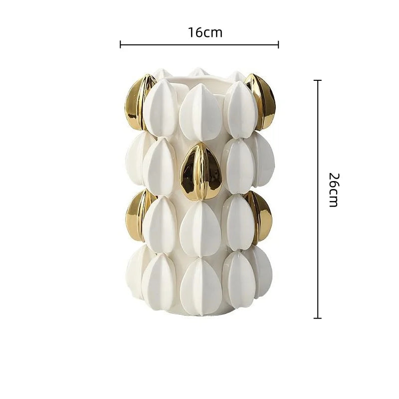 DecorBites™ Lemon Carambola Ceramic Vase Gold-Plated Fruit Shape Creative Home Decor