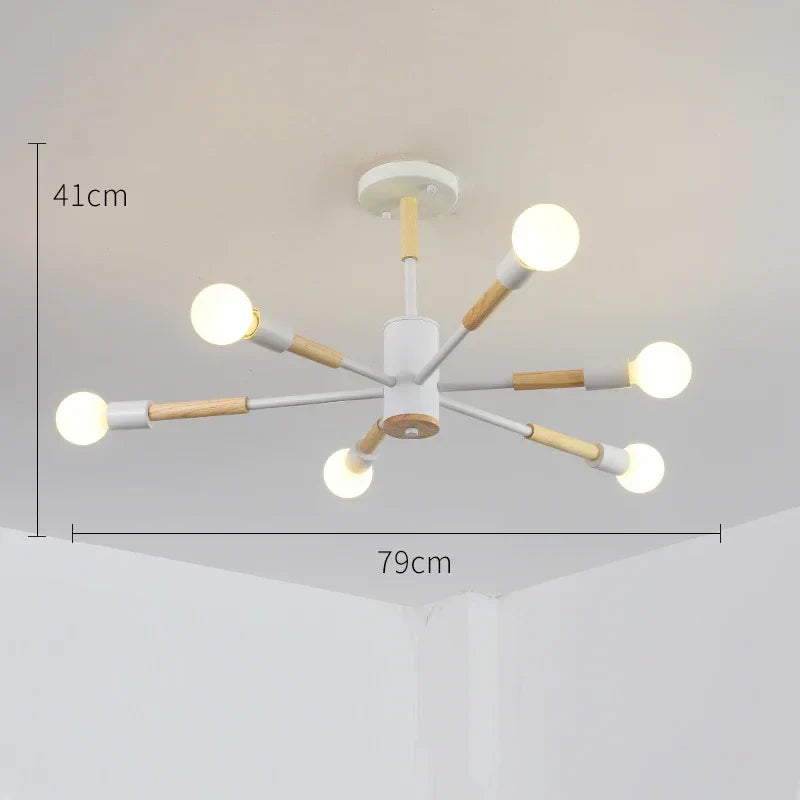 DecorBites™ LED Ceiling Lights with Wooden Lampshades for Modern Livingroom and Bedroom