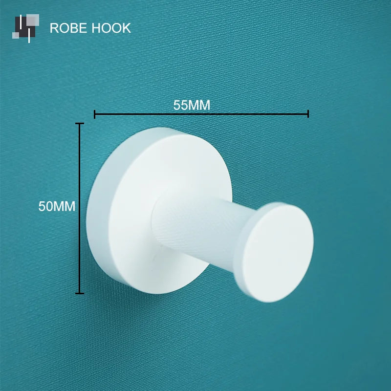 DecorBites™ Bathroom Accessory Set: Towel Rack, Toilet Brush, Paper Holder, Toothbrush Holder, Soap Tray