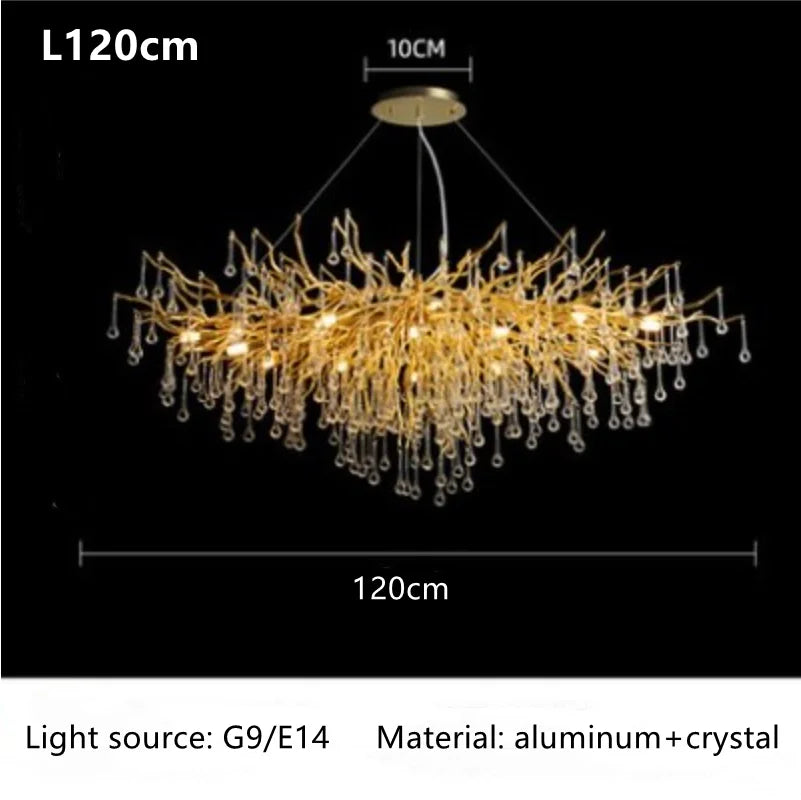 DecorBites™ Crystal Luxury Ceiling Chandelier: Modern Living Dining Bedroom Pendant Lights