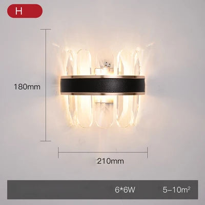 Aplique de pared DecorBites™ Crystal Gold de acero inoxidable con luz LED regulable