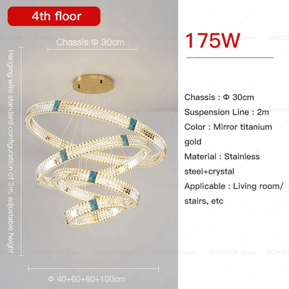 DecorBites™ Crystal Chandelier: Elegant Post-Modern Lighting for Living Room & Restaurant