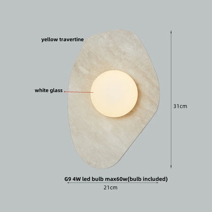 DecorBites™ Green Marble Stone LED Wall Sconce Lighting for Bedroom and Hallway