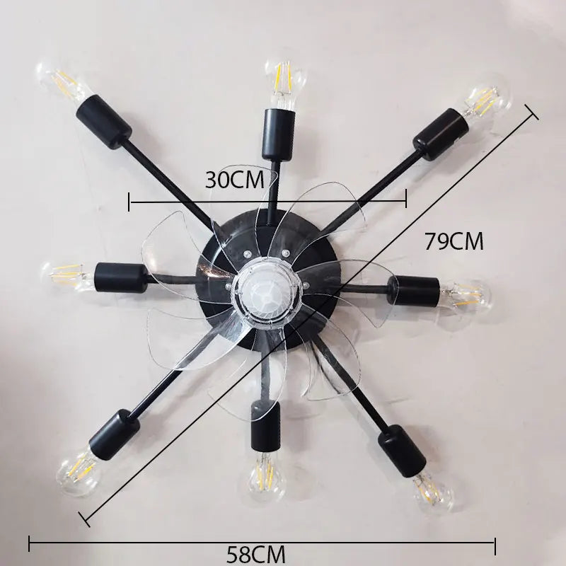 DecorBites™ Industrial Ceiling Fan with Remote Control & LED Lights