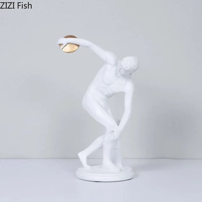DecorBites™ Discus Thrower Resin Sculpture Athlete Desk Decoration Ornaments