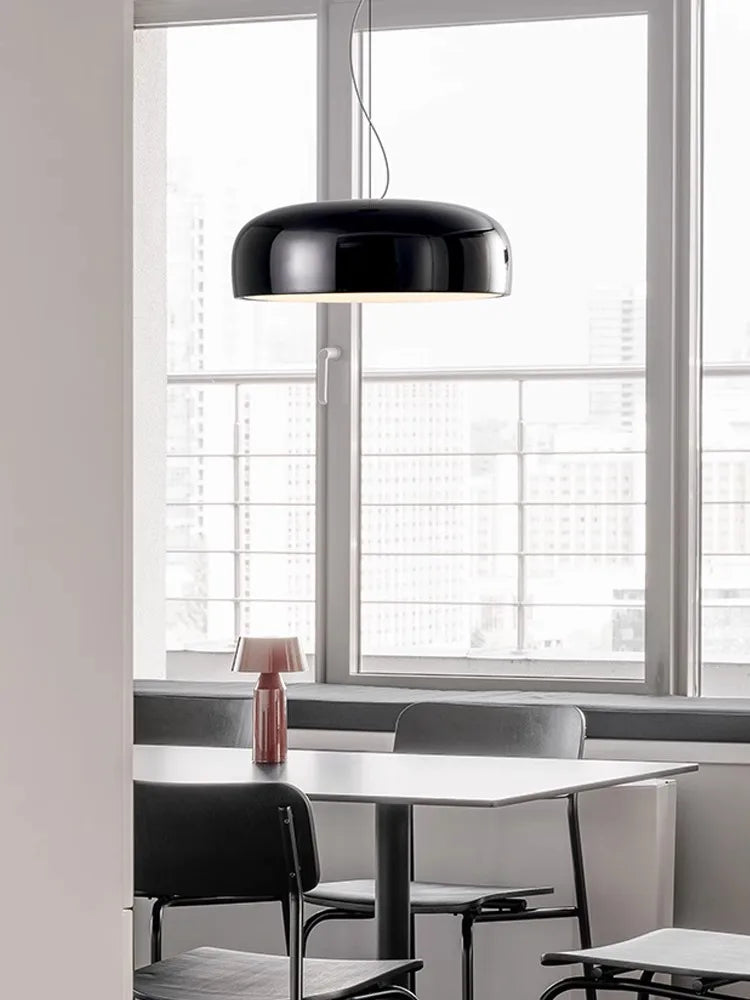 Lámpara de techo LED redonda minimalista italiana DecorBites™ en blanco y negro para dormitorio