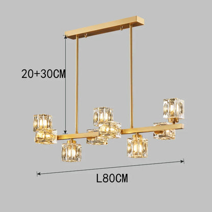 DecorBites™ Crystal Chandelier: Elegant Ceiling Light for Living & Dining Room, Luxury Pendant Lamp