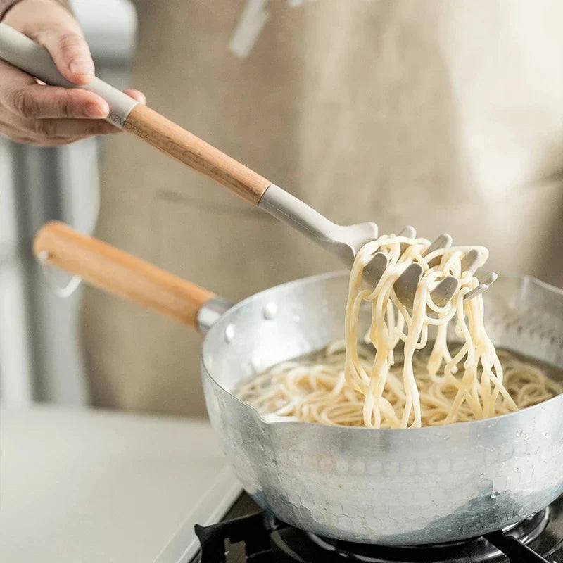 مجموعة أدوات طهي المطبخ المصنوعة من السيليكون من ديكوربايتس™، 10/13 قطعة - مقاومة للحرارة العالية، غير لاصقة، بمقبض خشبي