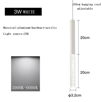 DecorBites™ Black Cylinder Pendant Lights for Modern Kitchen Island and Dining Table