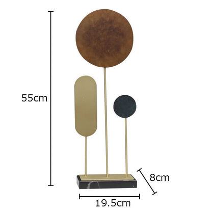 ديكور بايتس™ - تمثال هندسي من سبائك معدنية بقاعدة رخامية - ديكور منزلي عصري