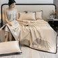 Decobites Luxury Applique Embroidery Quilt Set - Silky Soft Queen Duvet Bedding