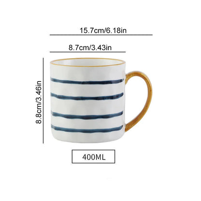 DecorBites™ Japanese Style Ceramic Mug with Spoon and Lid