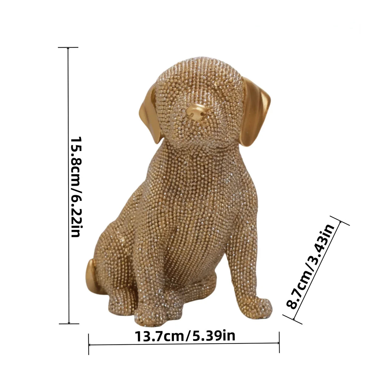 Decorbites™ Labrador-Harz-Hundestatue für Bücherregal und Büro-Dekoration
