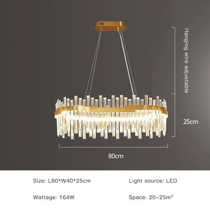 DecorBites™ Full Spectrum Gold Crystal Chandelier: Modern Luxury for Living Room, Bedroom, Dining Room