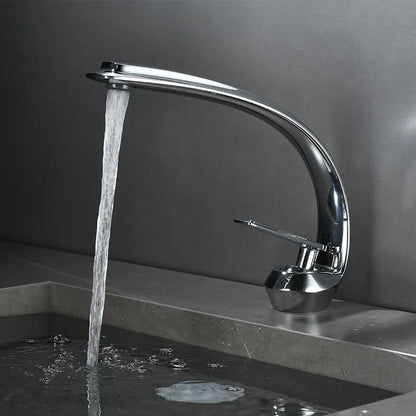 DecorBites™ Gold Black Bathroom Faucet Brass Sink Mixer Tap Single Handle Hot Cold Brush Gold