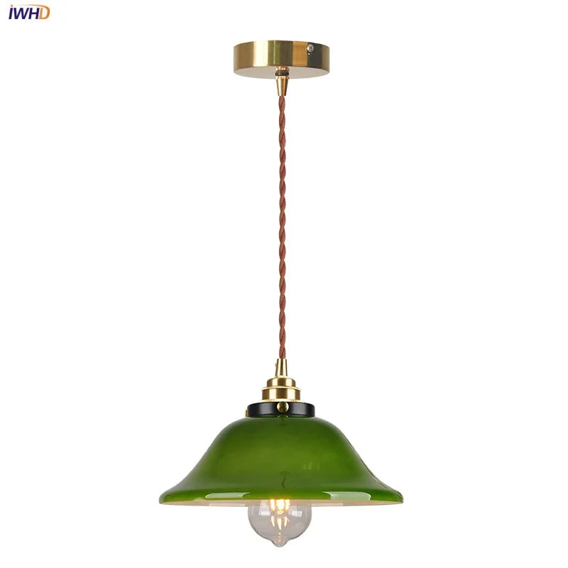 DecorBites™ Green Glass Adjustable LED Pendant Lights for Modern Nordic Home Decor