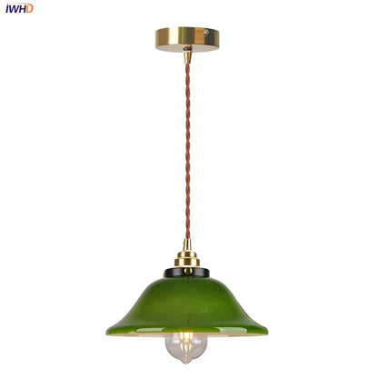 DecorBites™ Green Glass Adjustable LED Pendant Lights for Modern Nordic Home Decor