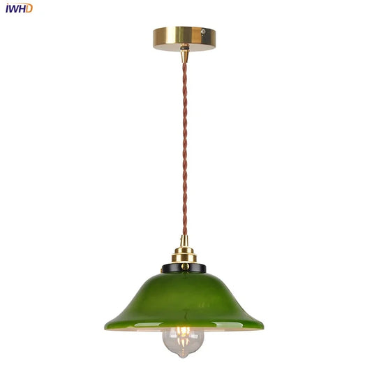 DecorBites™ Green Glass Adjustable LED Pendant Lights for Modern Nordic Home Decor