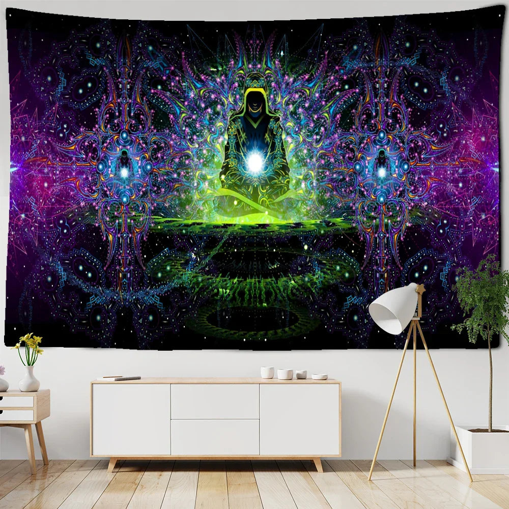 Decobites Seven Chakra Meditator Tapestry Wall Hanging for Boho Decor