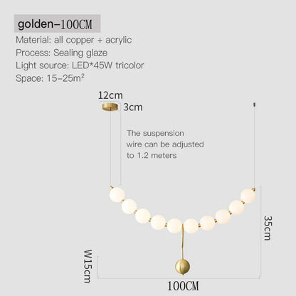 DecorBites™ Brass Full Copper Modern Chandelier Light Fixture for Stylish Living Spaces