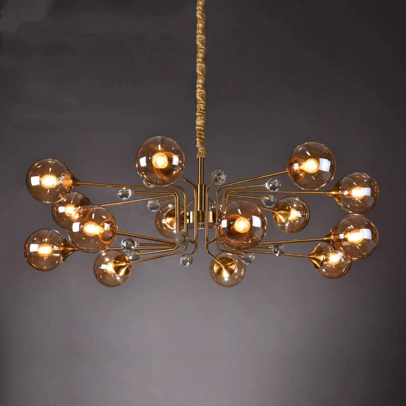 DecorBites™ Glass Bubble Chandelier: Luxury LED Glass Ball Suspension Lamp for Living Room, Bedroom, and Shop