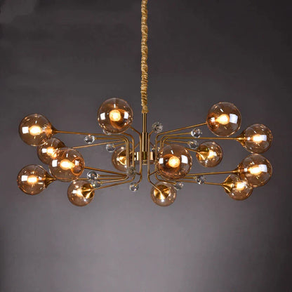 DecorBites™ Glass Bubble Chandelier: Luxury LED Glass Ball Suspension Lamp for Living Room, Bedroom, and Shop