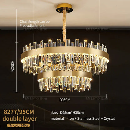 DecorBites™ Crystal Chandelier for Living Room Bedroom Dining - Energy-saving Light Luxury Lamps