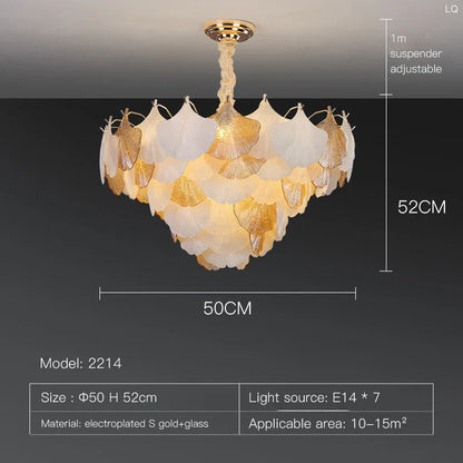 DecorBites™ Crystal Chandelier Shell Lamp: Luxury Nordic Design for Living Room, Bedroom, Hall