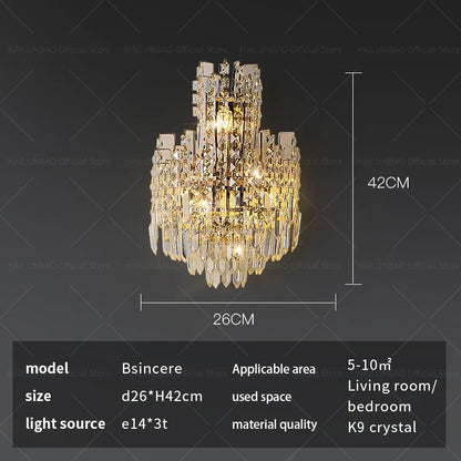 DecorBites™ Crystal Wall Lamp: Elegant Living Room Bedroom Design Lighting