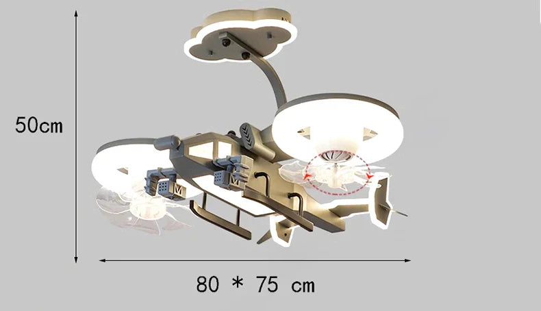 DecorBites™ Kids Bedroom Ceiling Fan with Light, Remote Control - Modern LED Lamp