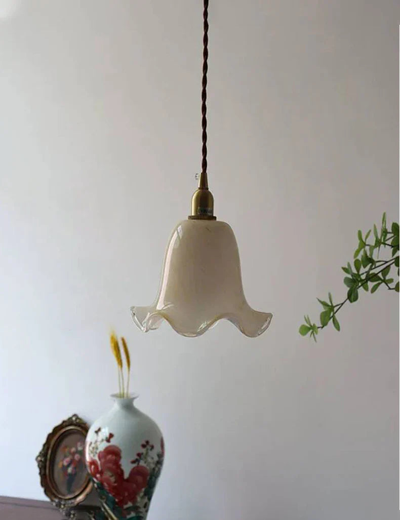 DecorBites™ Glass LED Pendant Lamp: Minimalist European Style, Retro Design, Luxury Brass Finish