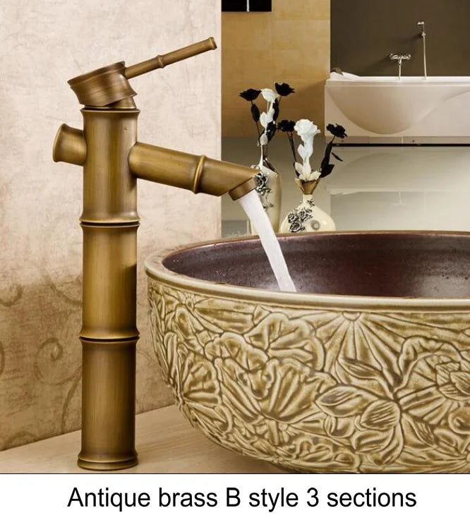 DecorBites™ Brass Basin Mixer Tap: Waterfall Faucet in Antique Bronze Black Finish