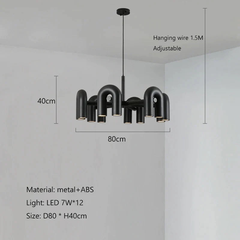 DecorBites™ LED Macaron Pendant Chandelier - Modern U Shape Hanging Lamp