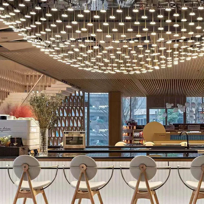 ثريا LED معلقة من الكريستال الأكريليكي من DecorBites™ لغرفة المعيشة أو بهو الفندق قابلة للتخصيص