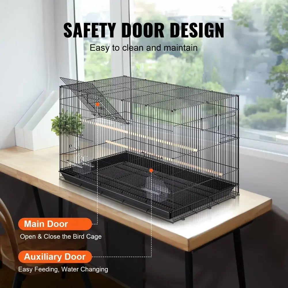 DecorBites™ Large Metal Bird Cage for Cockatiels & Parakeets