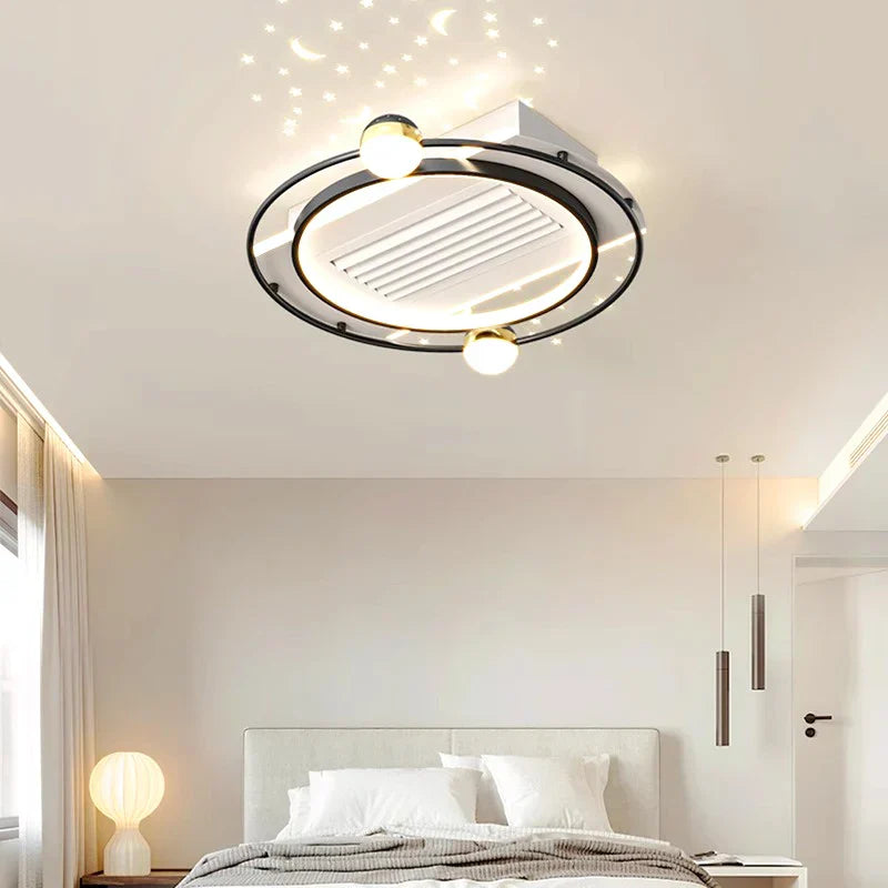 White LED Ceiling Fan Heated Blade Kids Room